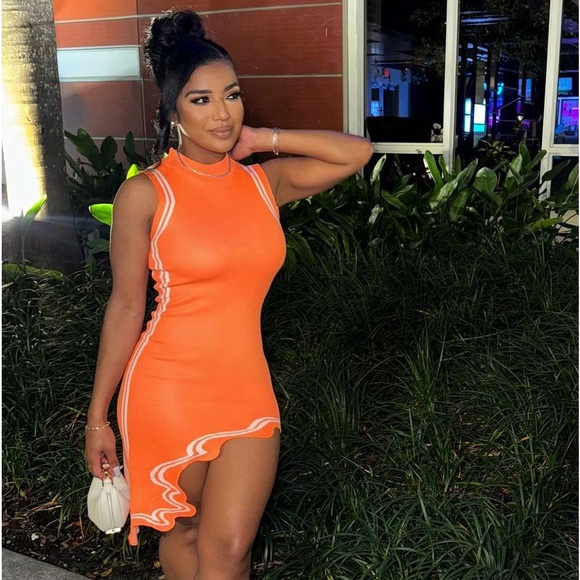 Orange dress worn once - Picture 1 of 1